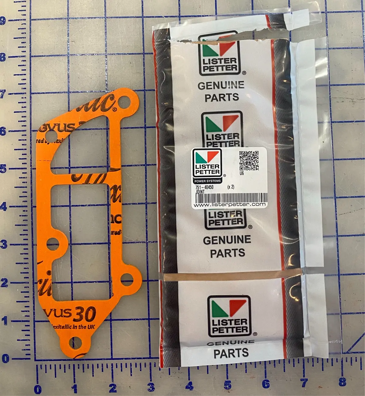 751-40450 Lister Petter Water Pump Gasket Fits Lpw, Lpws, Lpwg, Lpwt Engines. 1