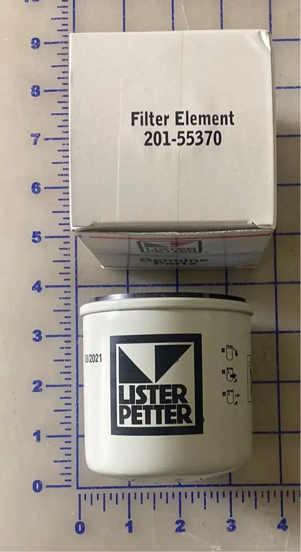 201-55370 Oil Filter, Used On A Lpw2, Lpws2,  Lpw3, And Lpw4, Ts1, Ts2 And Ts3 Lister Petter Series Engines. 1