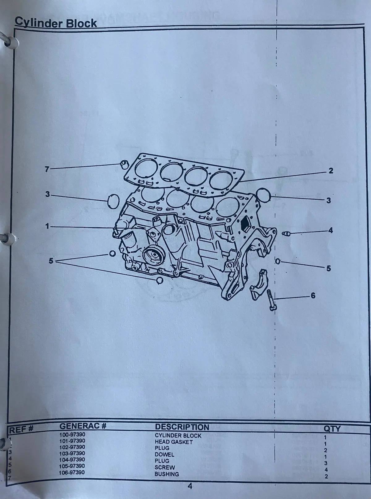 101-97390 Head Gasket, Generac Generator Model 0972-0, 0973-0, 0975-0, 0976-0, 0977-0, 0978-0, 0979-0 Fiat Engine Powered 2