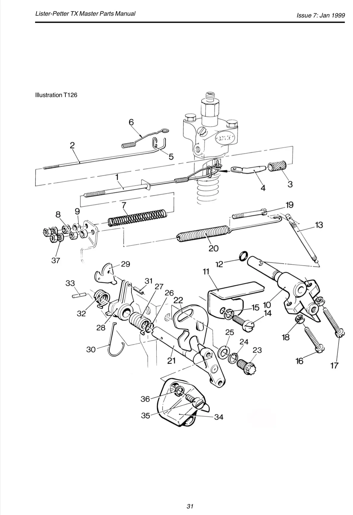 202-39432 Governor Link Assembly, Used On The Lister Petter Tx, Ts And Tr Series Line Of Engines. Superseded Part Number Was 202-39431 And 202-39430. 2