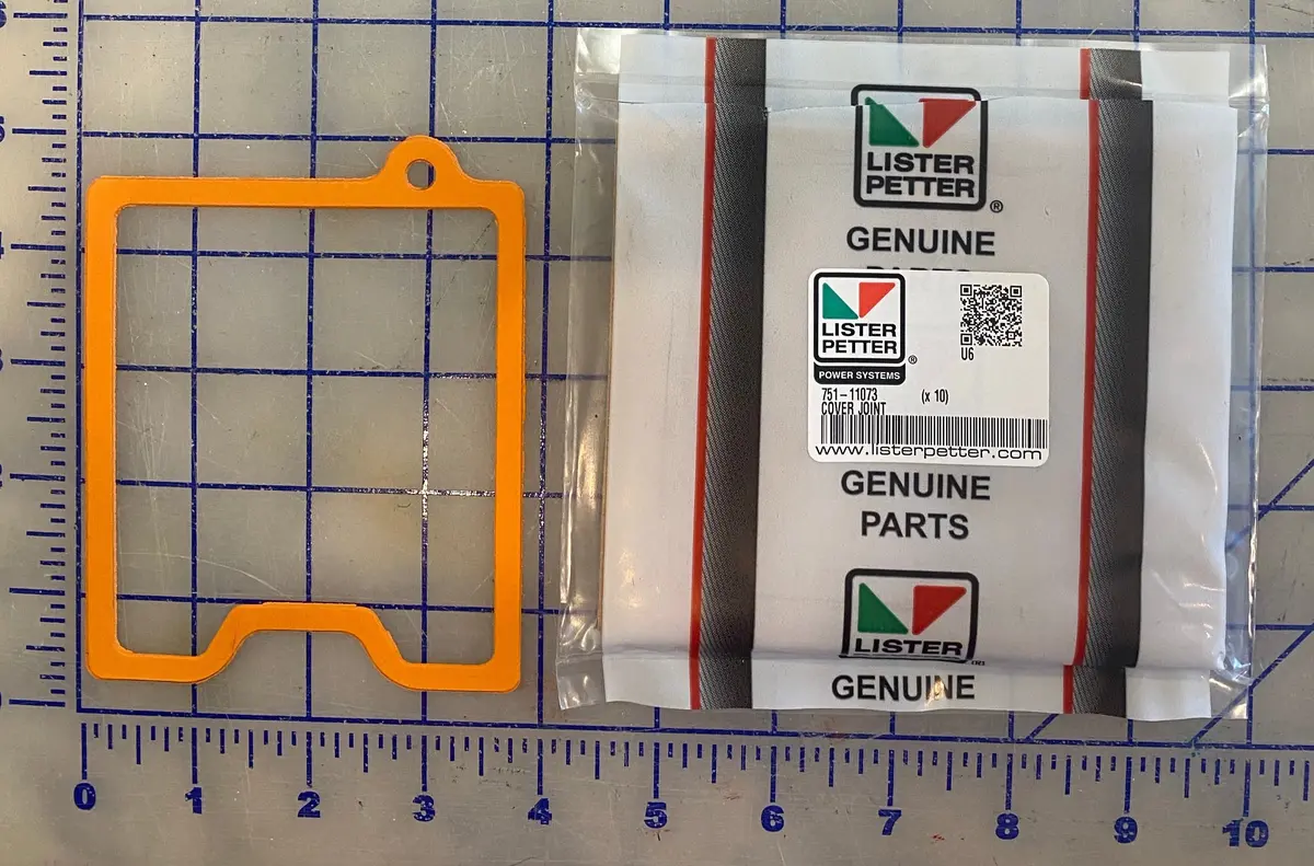 751-11073 Valve Cover Gasket, Fits The Lister Petter Lpa, Lpw, Lpws, Lpwt, Lpwg Alpha Engines. 1