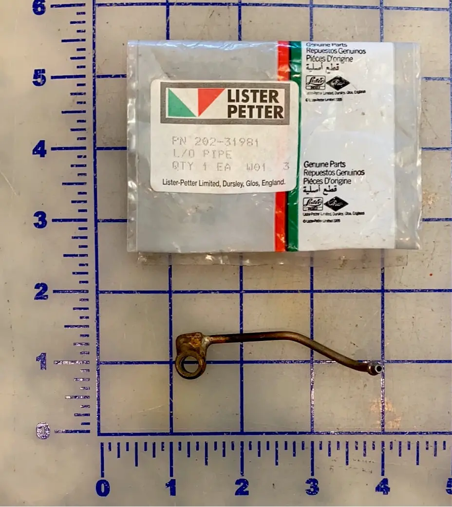 202-31981 Lister Petter Leak Off Pipe, Used The Ts And Tr Model Engines 1