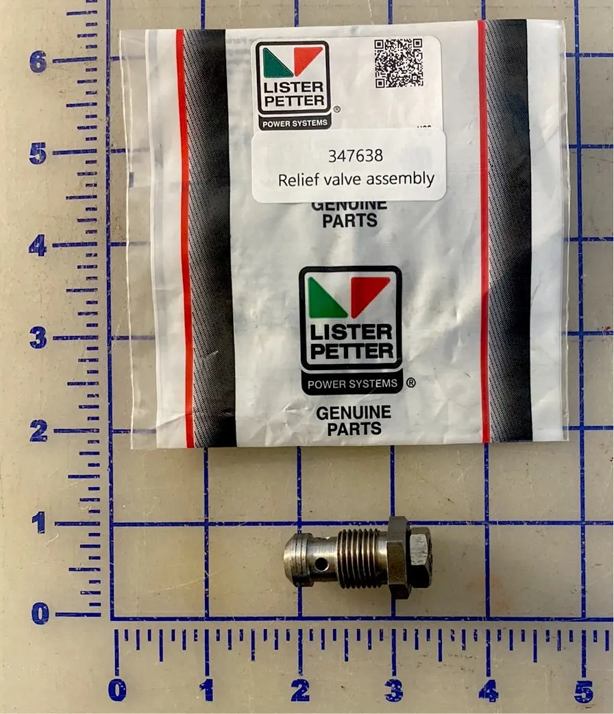 347638 Relief Valve Assembly, For Lister Petter Ac1 And The Ad1 Engines. 1