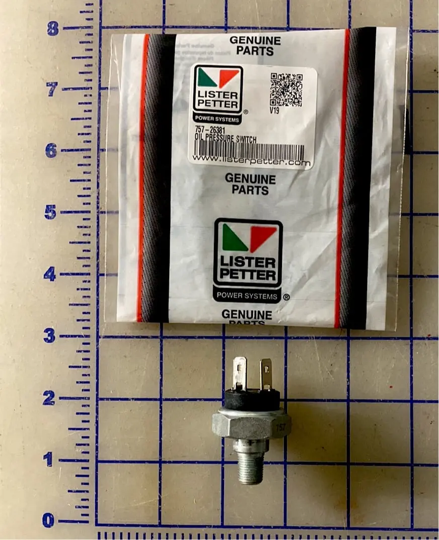 757-26381 Oil Pressure Switch, Used On The Lpa, Lpw/S Lister Petter Engines. 1