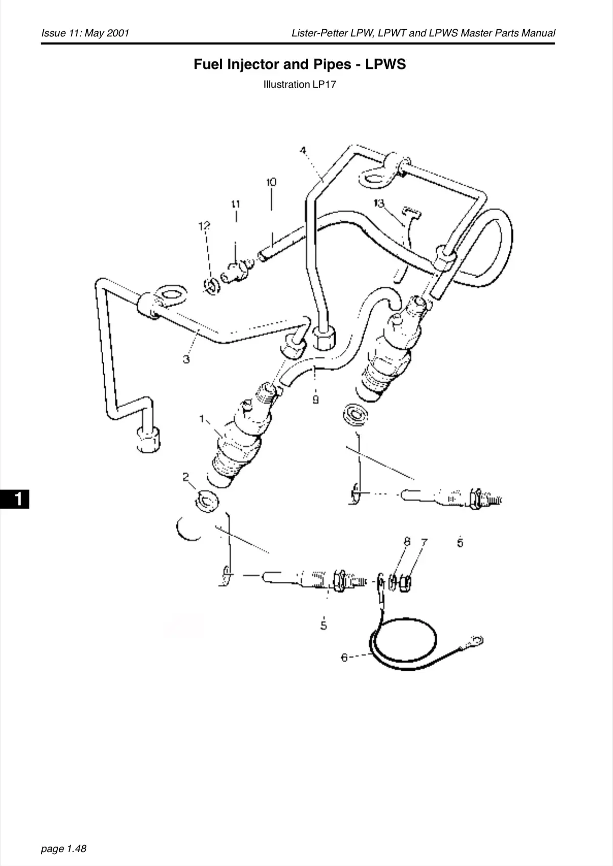 751-40810 Cable Link, Used On Lister Petter Lpws And Lpwt Model Engines. Wiring For The Glow Plugs/Engine Heater. 1