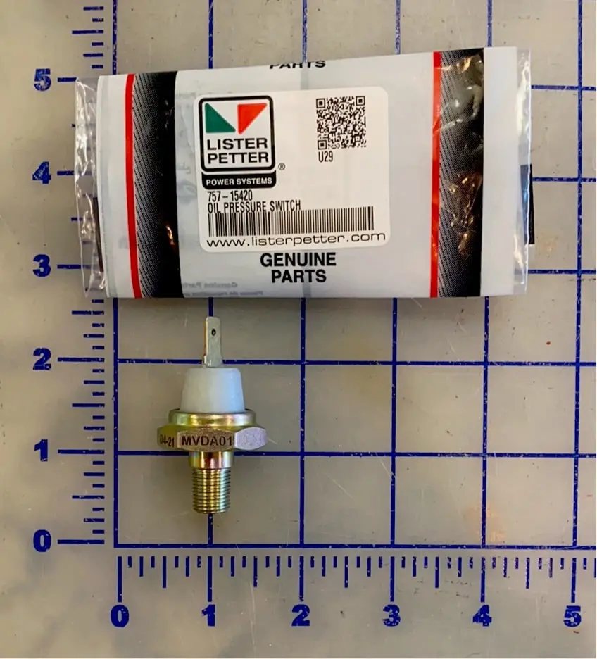 757-15420 Oil Pressure Switch, Commonly Used On The Moffett M5000 Forklift And Lister Petter Engines As Applicable. 1