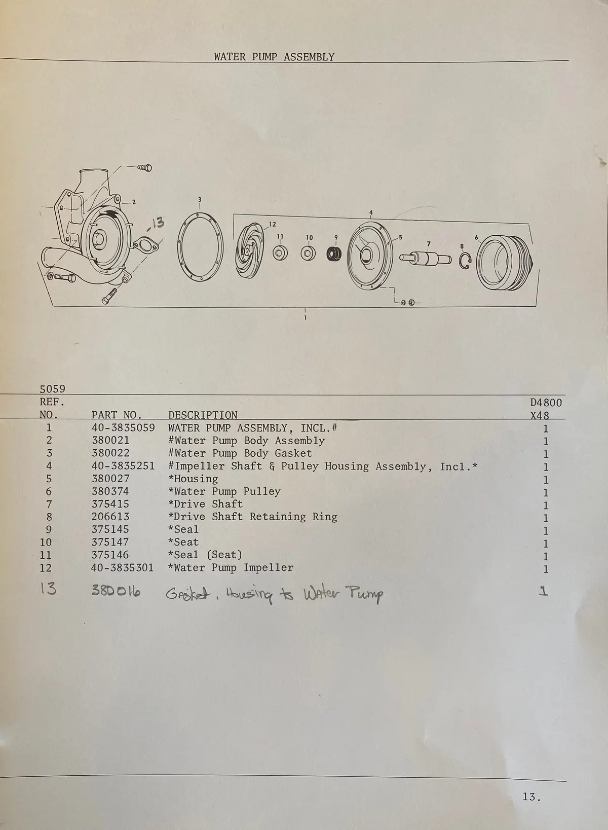 380016 Gasket, Thermostat Housing Gasket, For The Hercules D4800 And D5000 Series Engine.. 2