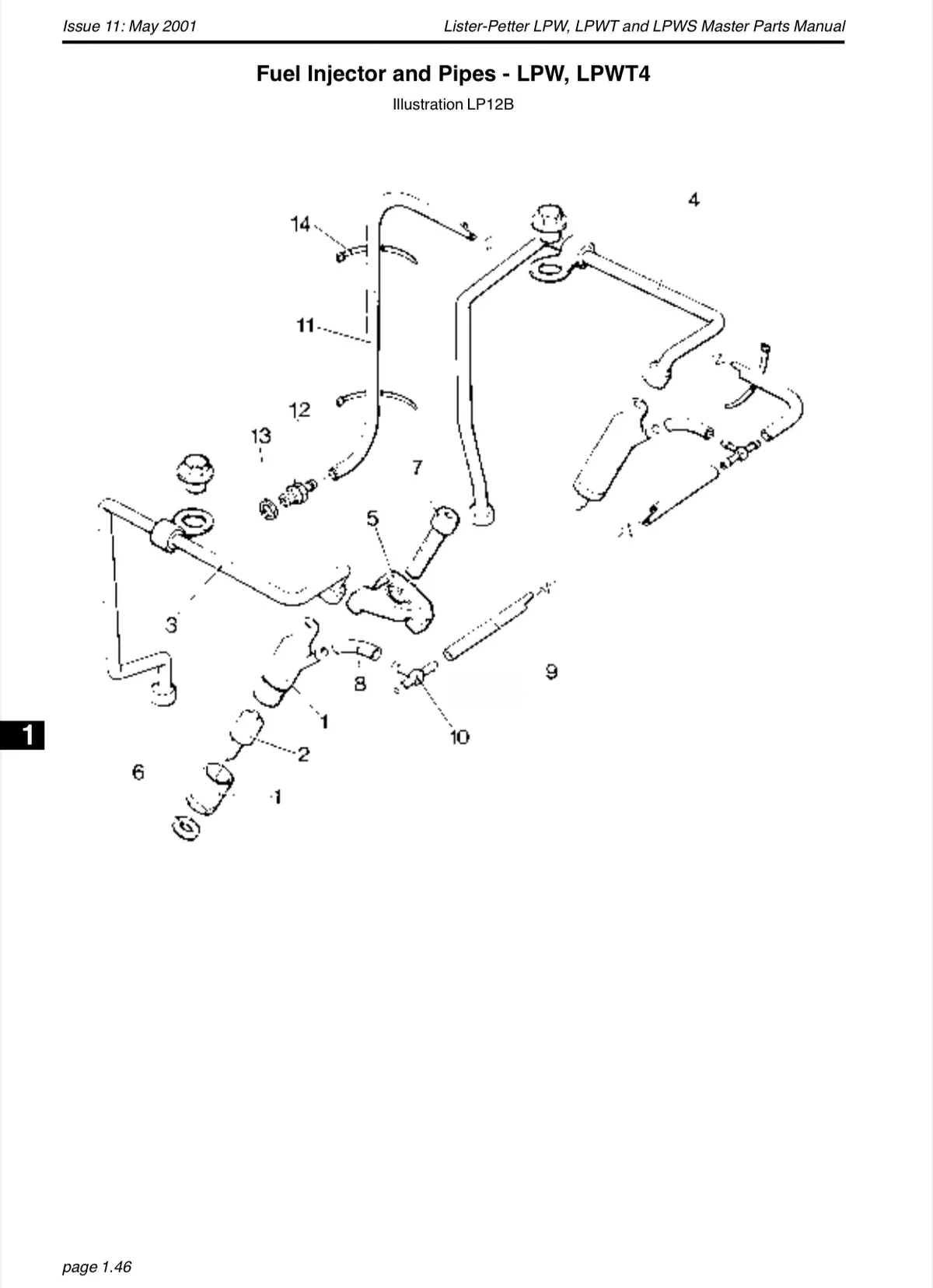 751-13100 Lister Petter Fuel Return Tee, Used On The Lpw Series Engines 1