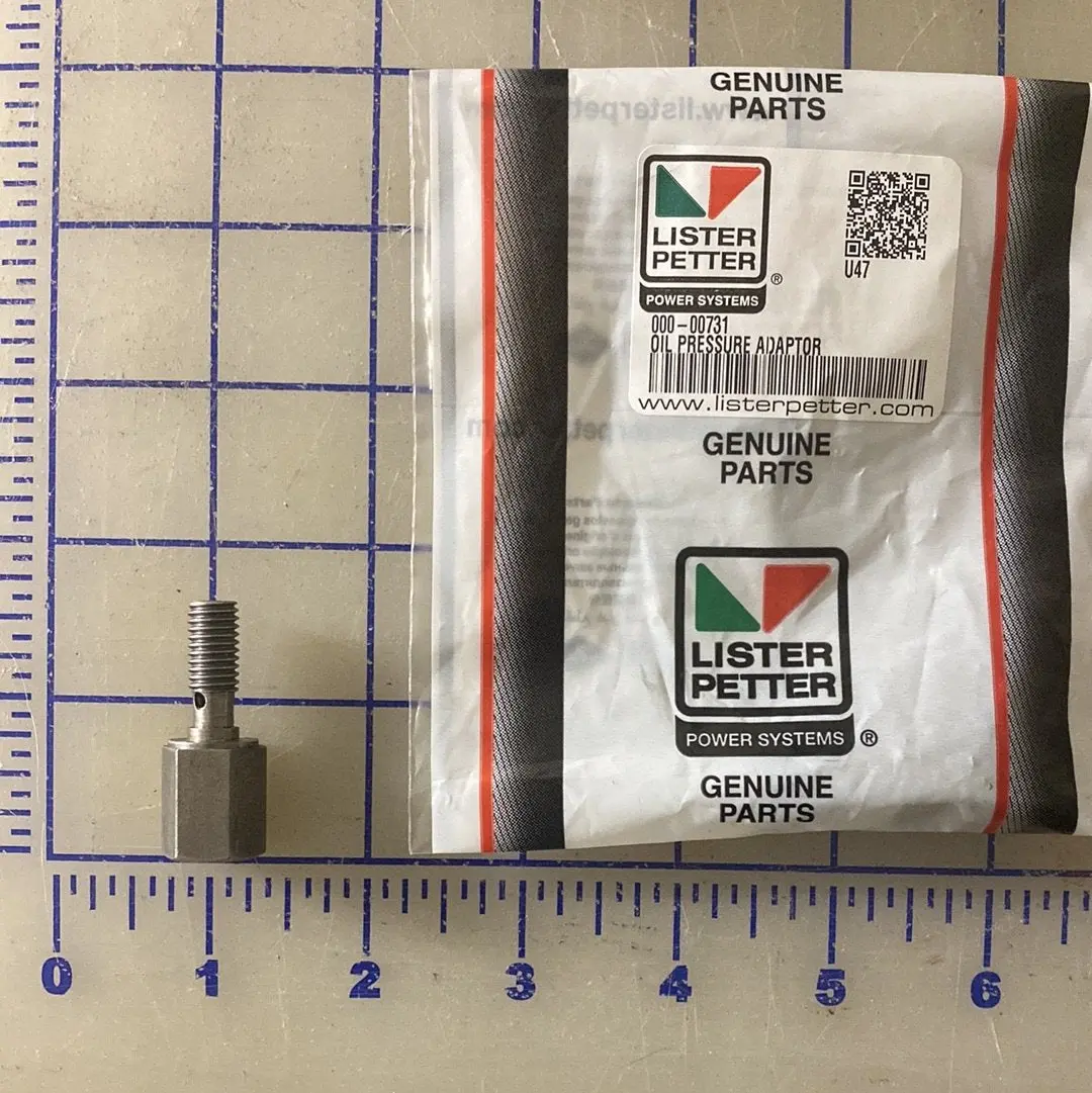 000-00731, Oil Pressure Adapter, Commonly Used On The Read Screen-All Products. This Is A Lister Petter Product 1