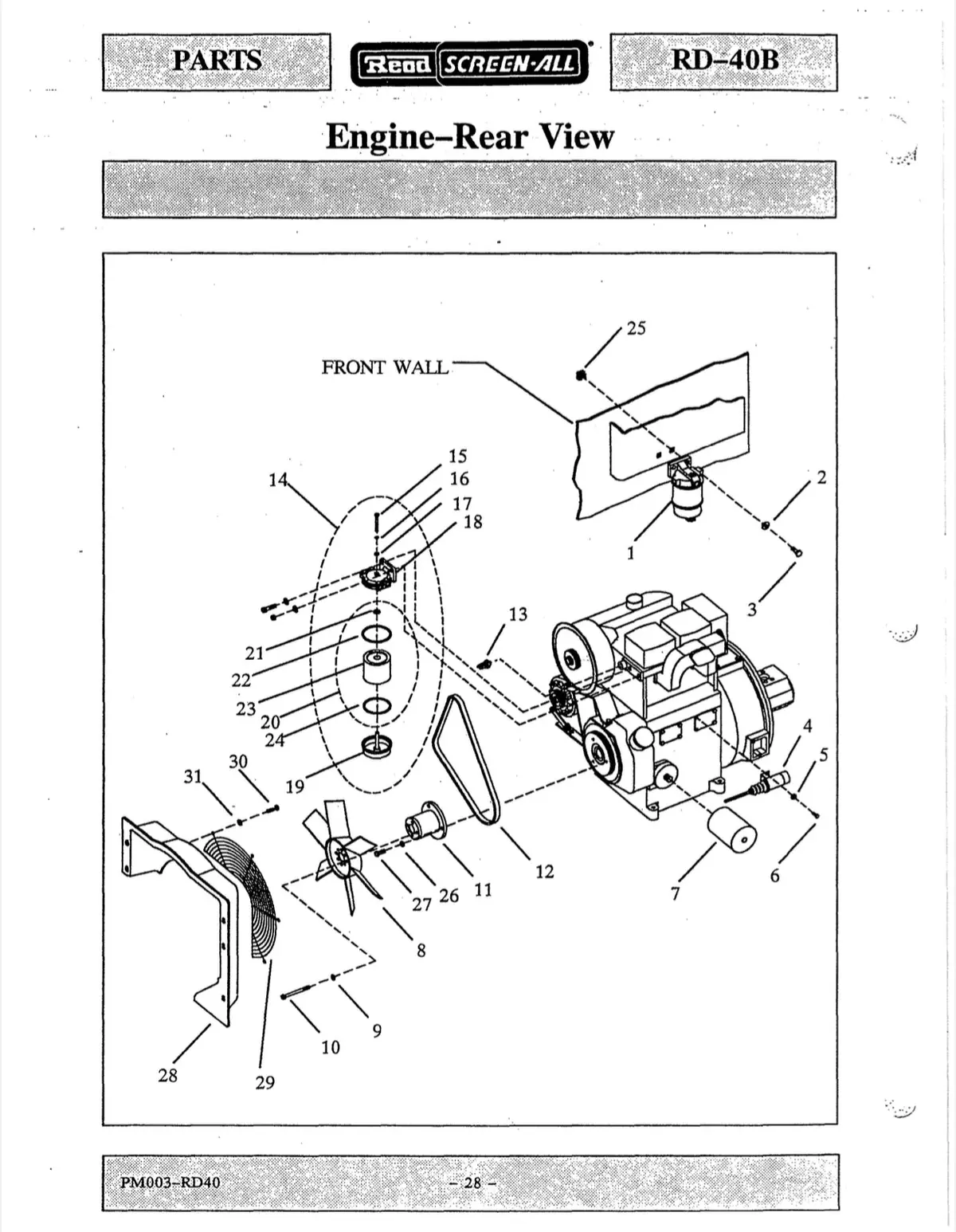 11614 Fan Belt, Read Screen-All For The Rd-40 And The Rd-90 Screens 1