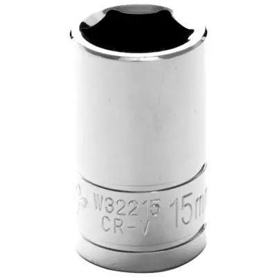 1/2" Drive 15Mm 6-Point Standard Socket | W32215 Performance Tool 1