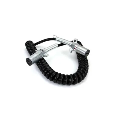 Powerplus 12 Ft 7-Way Coiled Cable W/Plugs, Black Jacket | 421007 Tramec Sloan 1