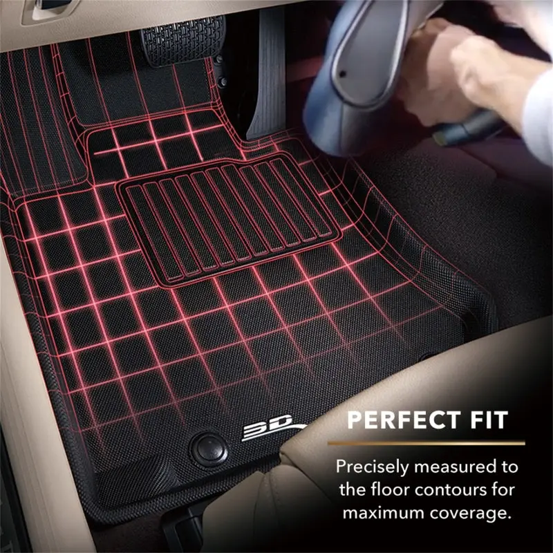 3D Maxpider Kagu All-Weather Floor Mats – 2022–2023 Kia Sorento 6-Seater, Black (Rows R1–R3) 2