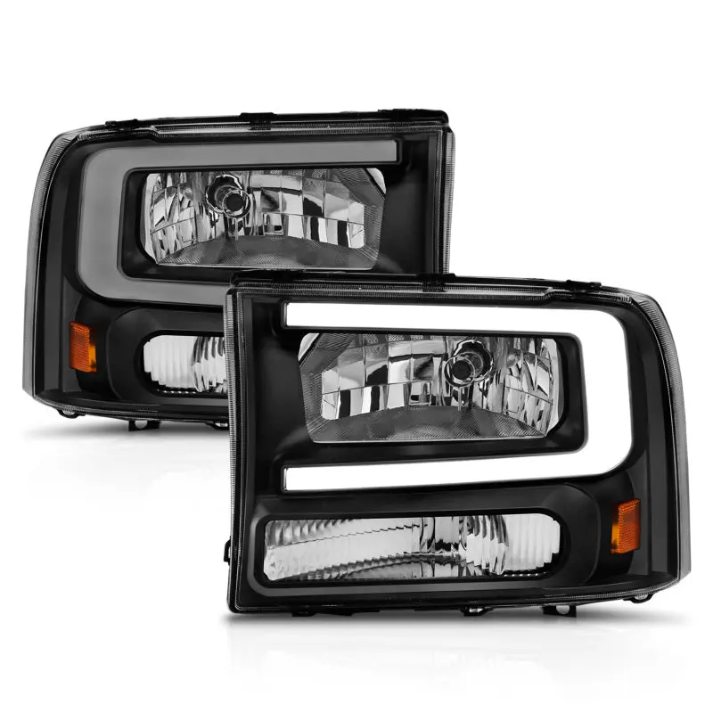 Anzo Crystal Projector Headlights With Led Light Bar – Black Housing For 1999–2004 Ford Super Duty & Excursion (Excludes 1999 F-Series Base Models) 2