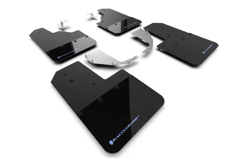 Rally Armor Black Mud Flaps For 2021–2022 Ford Bronco – Steel Bumper Compatible, Blue Logo Accent 1
