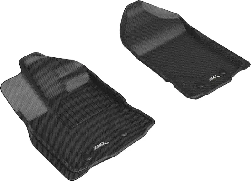 3D Maxpider Custom-Fit Front Floor Mats For 2019–2020 Ford Ranger Kagu – Black All-Weather Liners 1