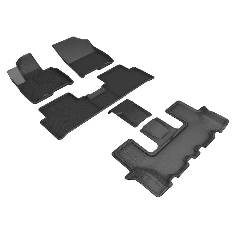 3D Maxpider Kagu All-Weather Floor Mats – 2022–2023 Kia Sorento 6-Seater, Black (Rows R1–R3) 1