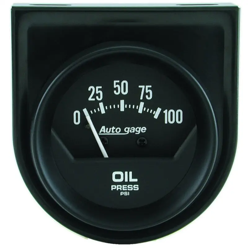 Autometer 2-Inch Mechanical Oil Pressure Gauge – 100 Psi, Short-Sweep, Black Dial 1